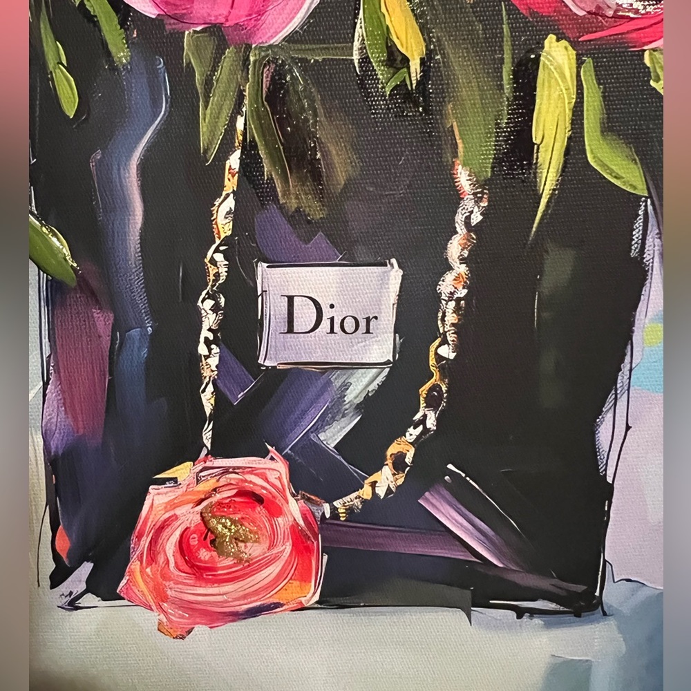 District Design NWT Pink Vibrant Botanical Floral Luxury Inspired Canvas Print - Picture 2 of 8